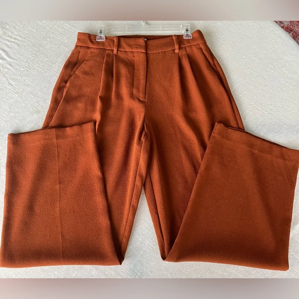 Nine West Rust Wide Leg Trousers